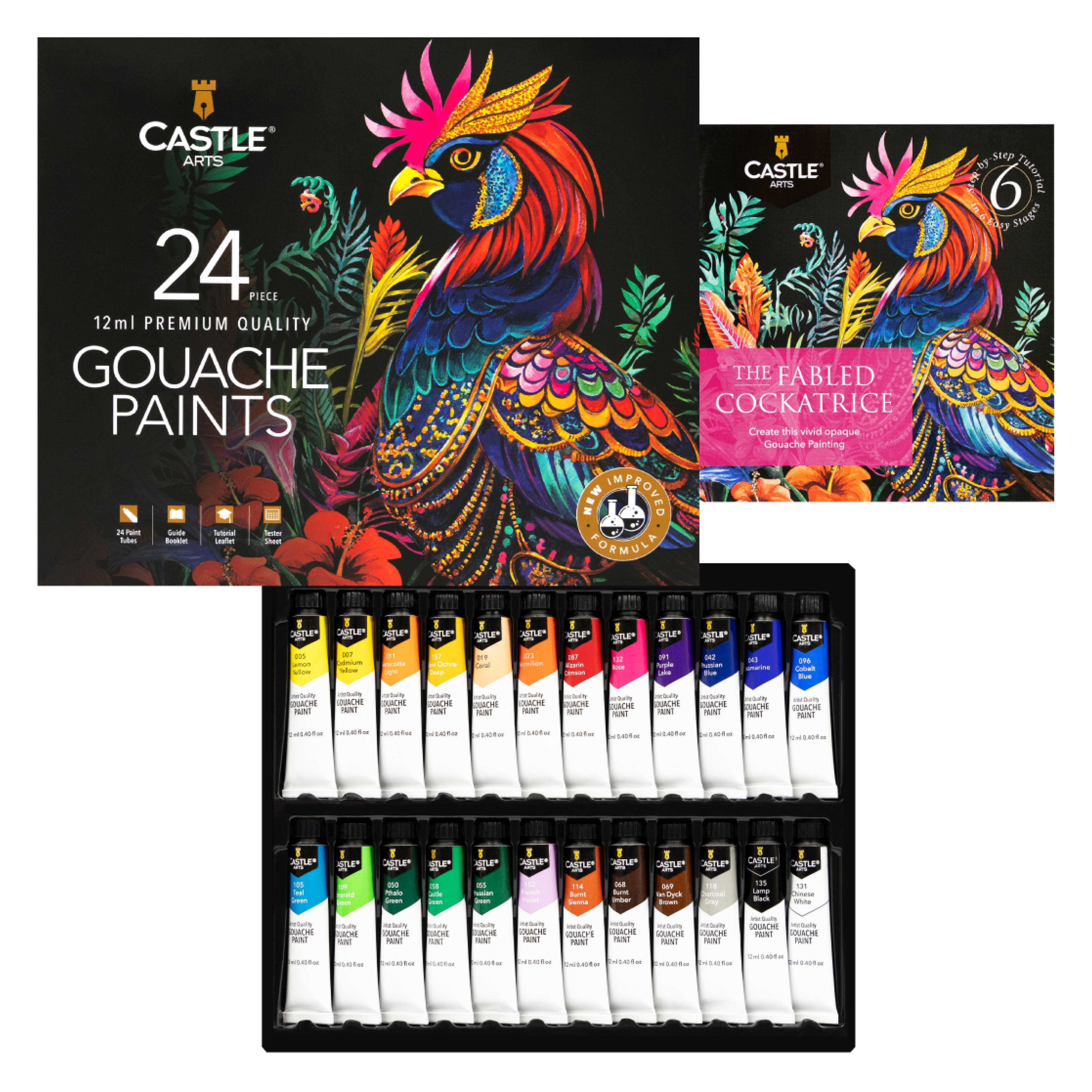 24 -stuk Gouache -verfset