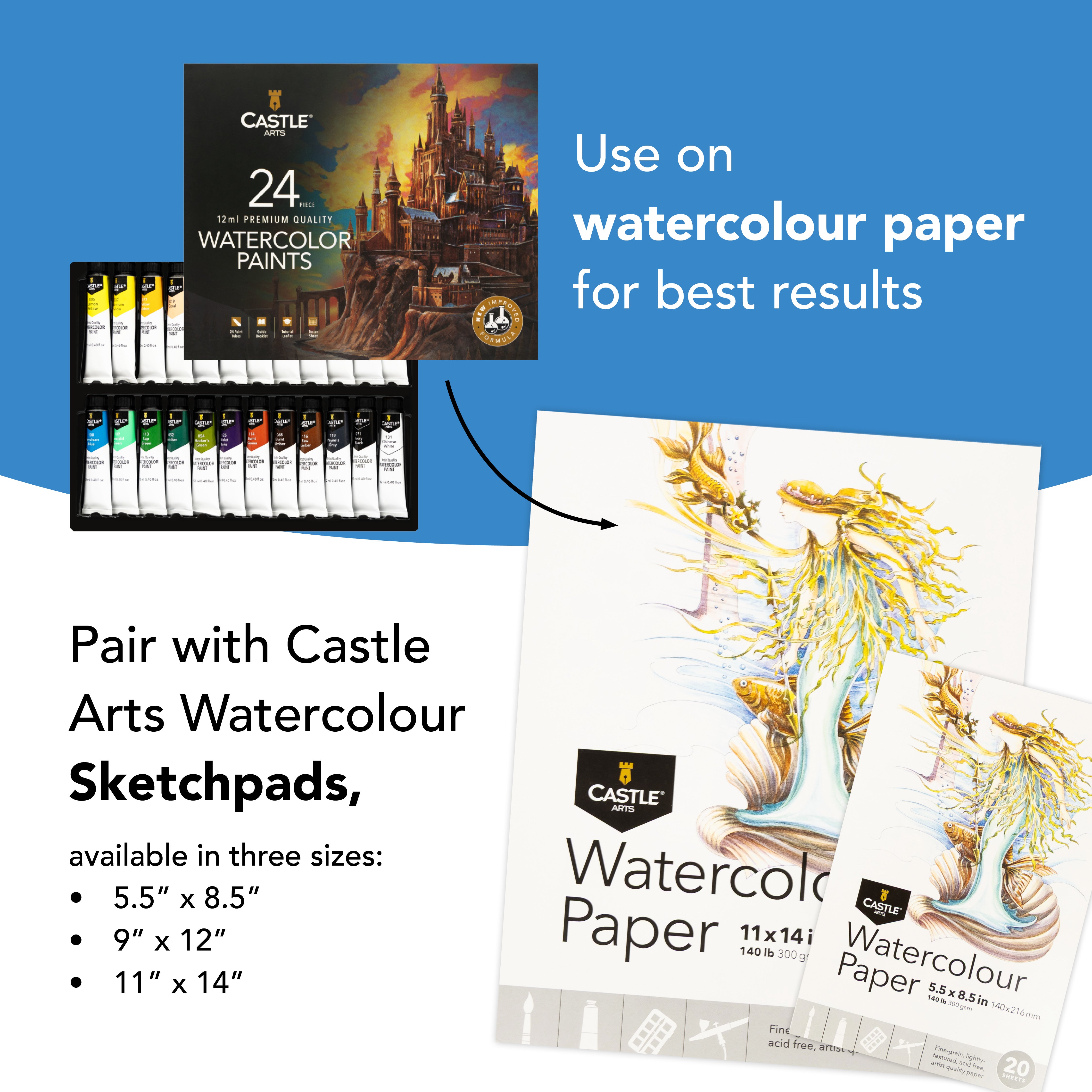 Ensemble de peinture aquarelle de 24 pièces