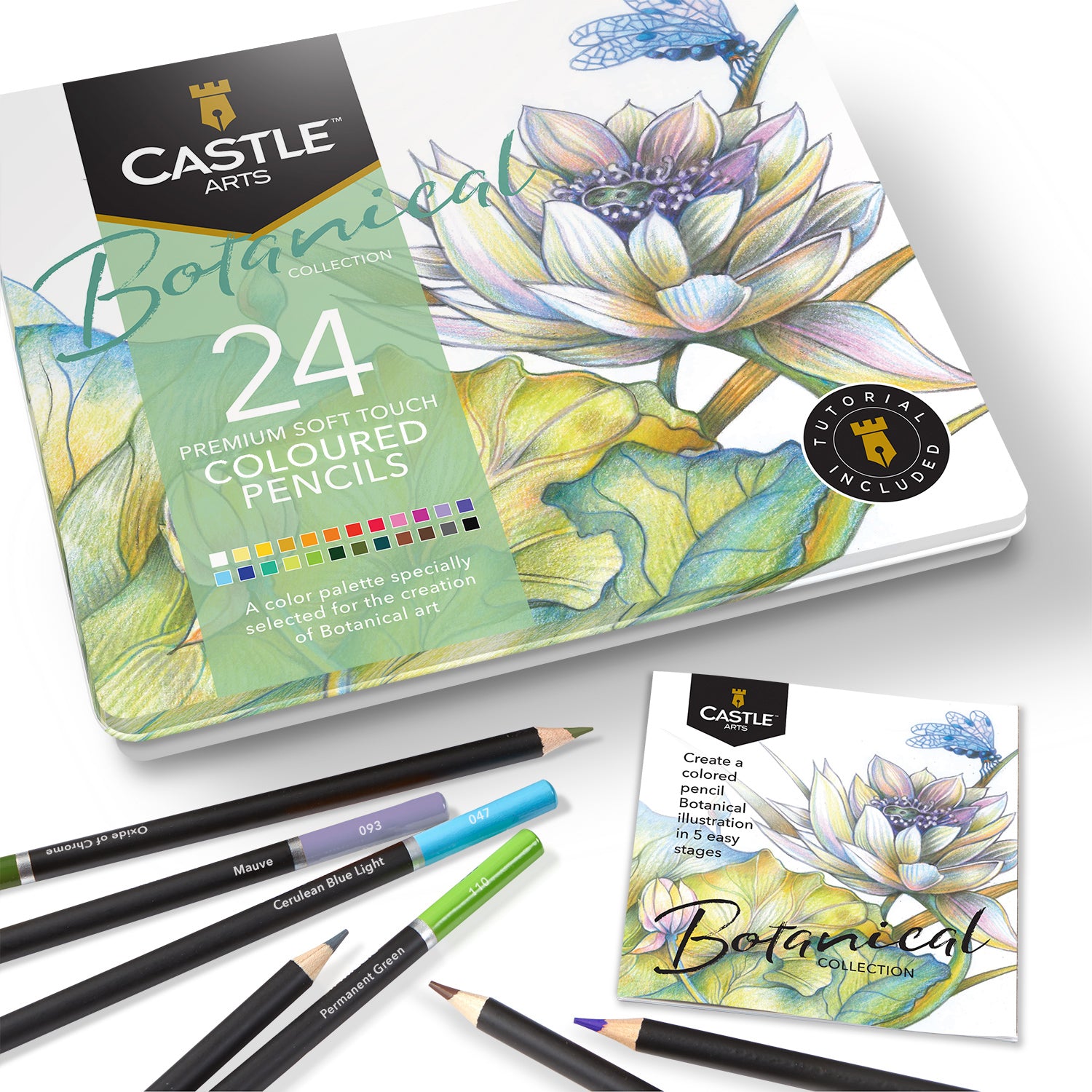 24 -teiliges botanischer Bleistift in Display -Dose