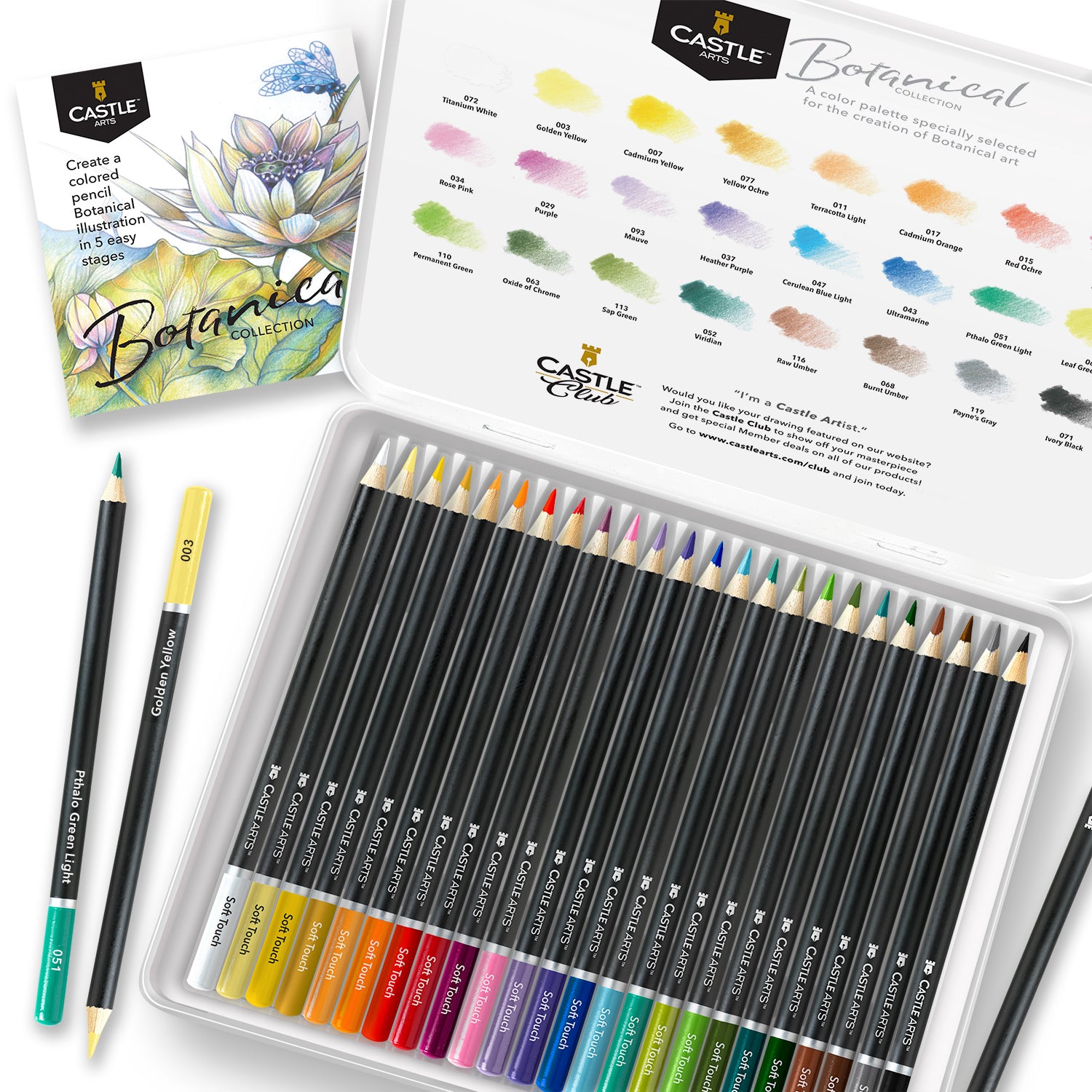 24 -teiliges botanischer Bleistift in Display -Dose