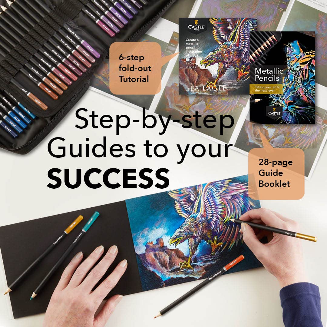 50 Pezzi Set Di Matite Colorate Metallizzate In Astuccio Con Cerniera