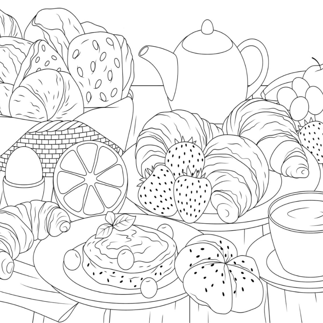 Breakfast Colouring Page – Castle Arts