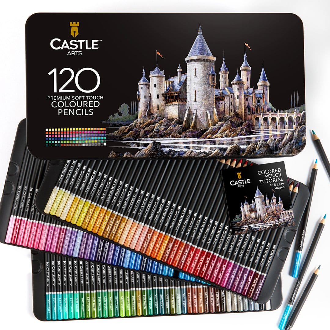 168 Piece Coloured & Pasteltint Pencils Tin Bundle