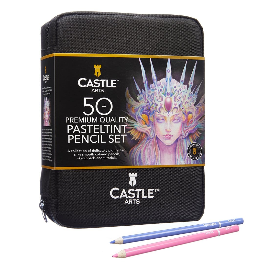 122 Piece Coloured & Pasteltint Pencils Zip Case Bundle