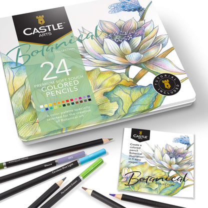 48 Piece Seascape & Botanical Coloured Pencils Palette Bundle