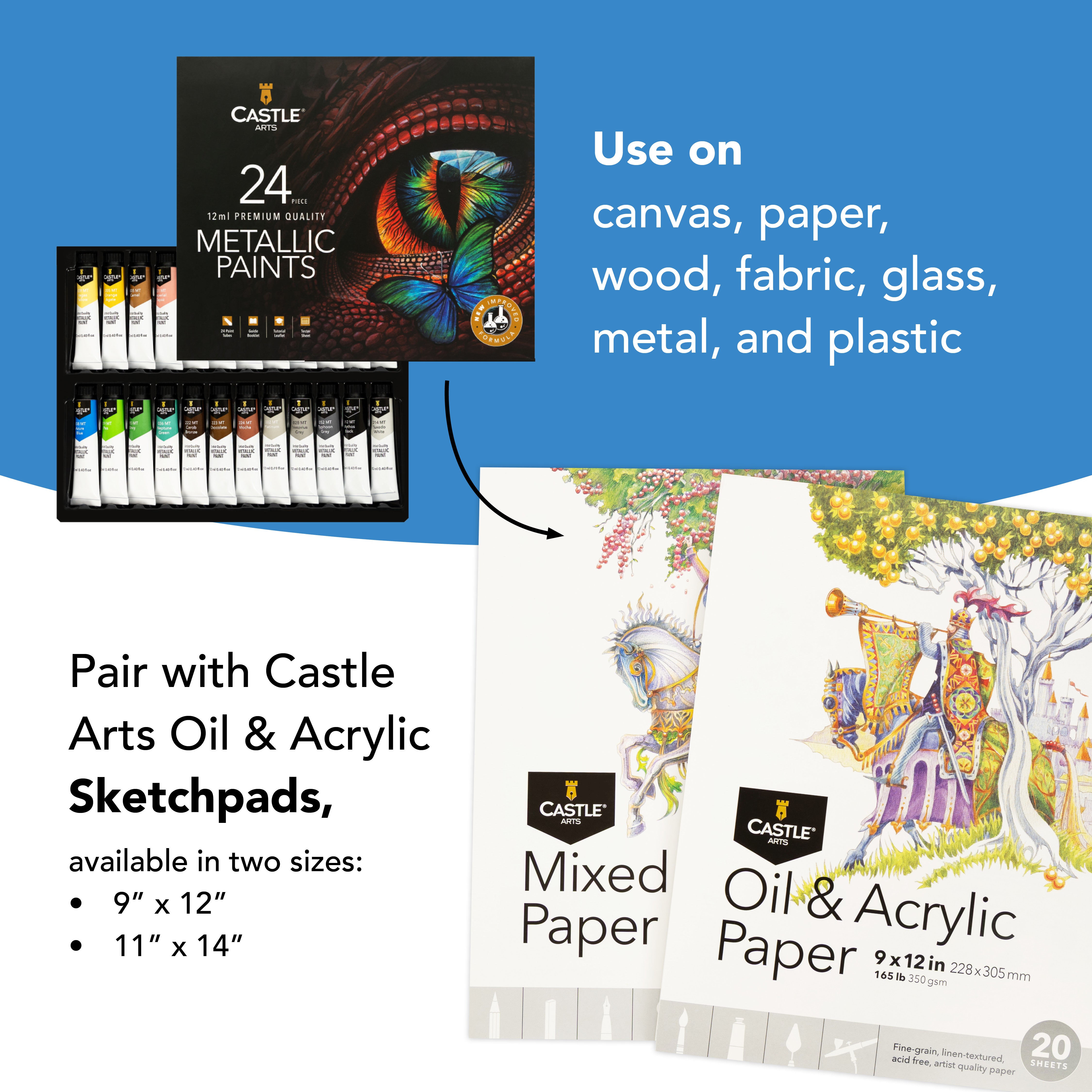 24 Pezzi Set Di Colori Acrilici Metallizzati
