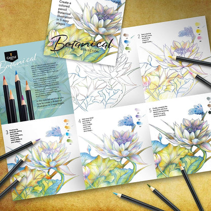 48 Teiliges Buntstift Palettenpaket mit Seascape und Botanisches