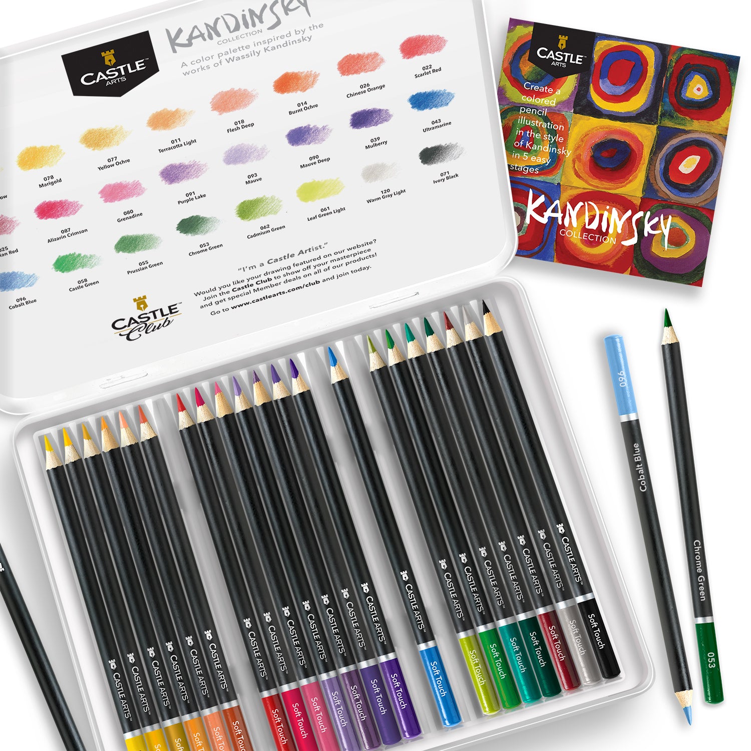 Set di matite colorate Kandinsky da 24 pezzi in espositore di latta