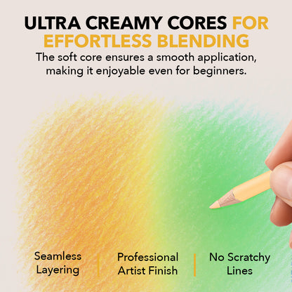 Ensemble de 72 crayons de couleur printaniers dans une boîte de présentation