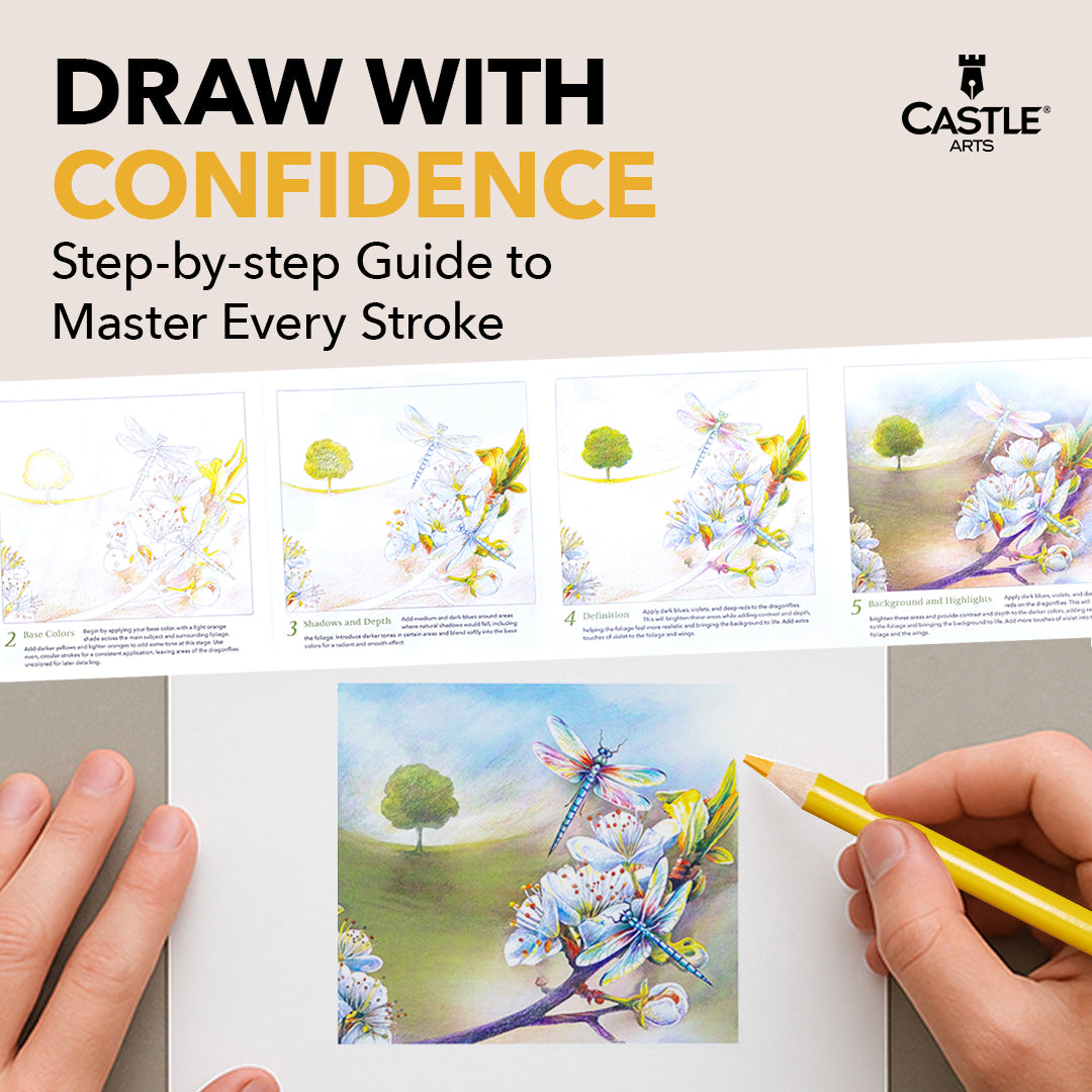 Ensemble de 72 crayons de couleur printaniers dans une boîte de présentation