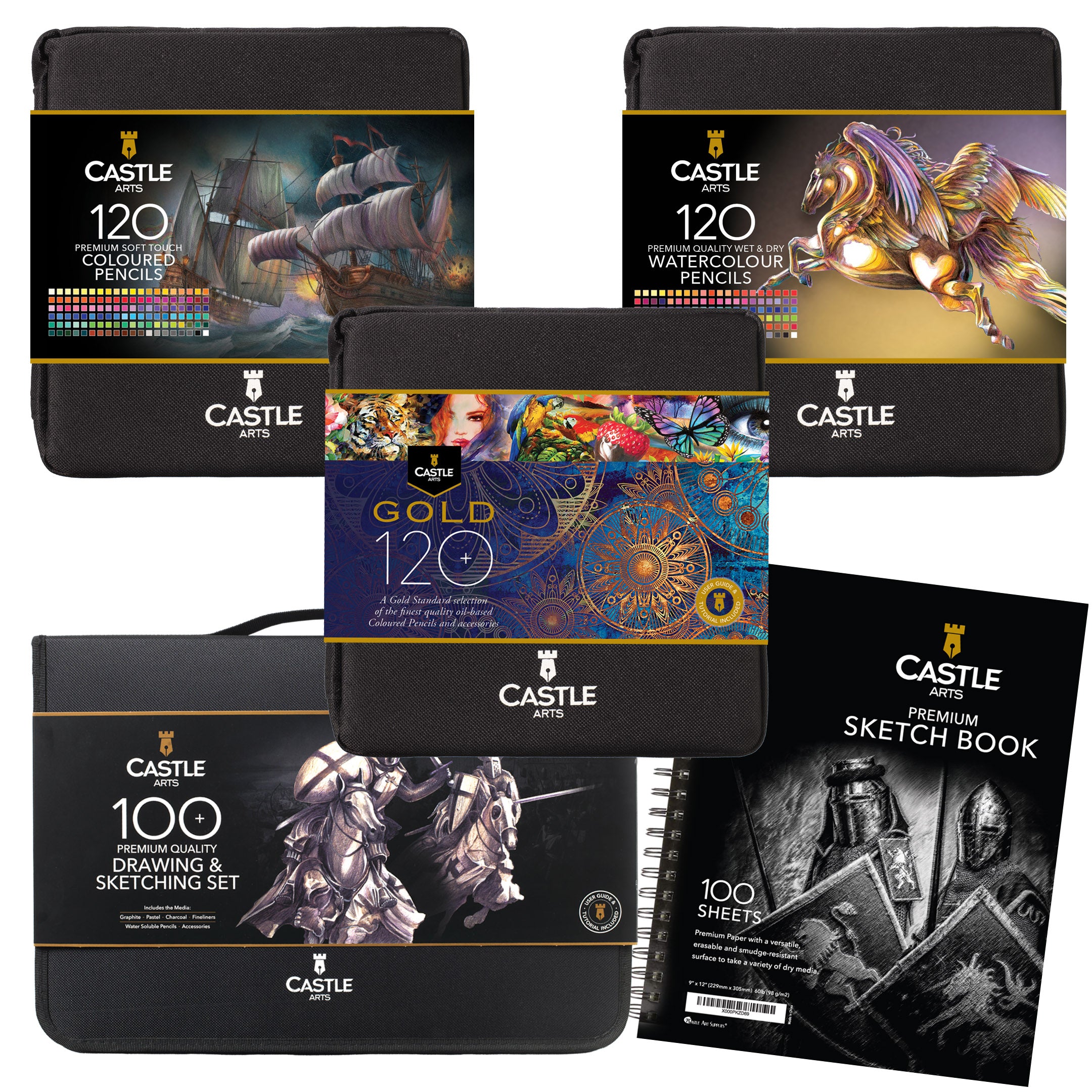 462 Piece Expert Drawing and Colouring Zip Case Bundle