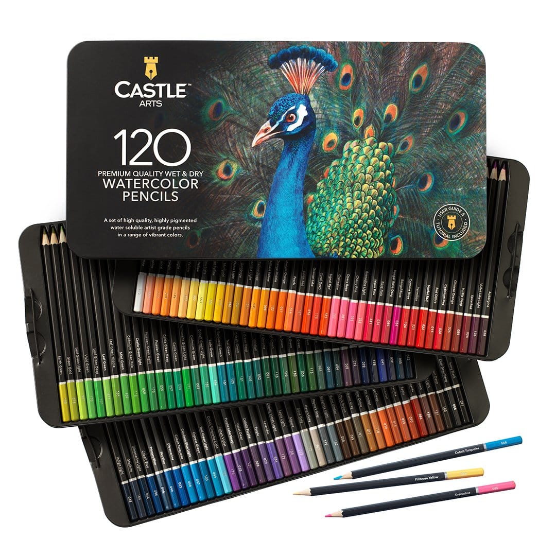 120-delige aquarelpotlodenset in displayblikje