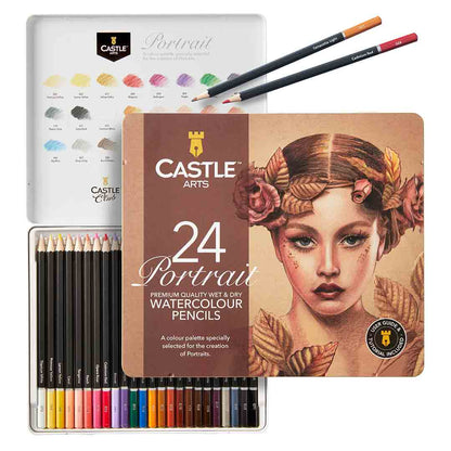 24 Teiliges Portrait Aquarell Bleistift Set In Display Dose