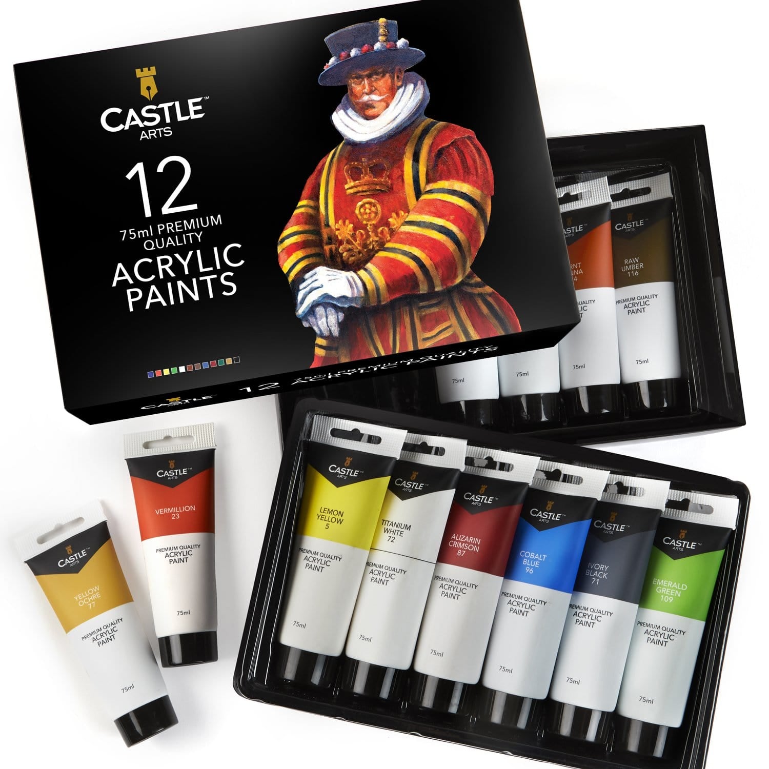 12 Piece Big Tube Acrylic Paint Set